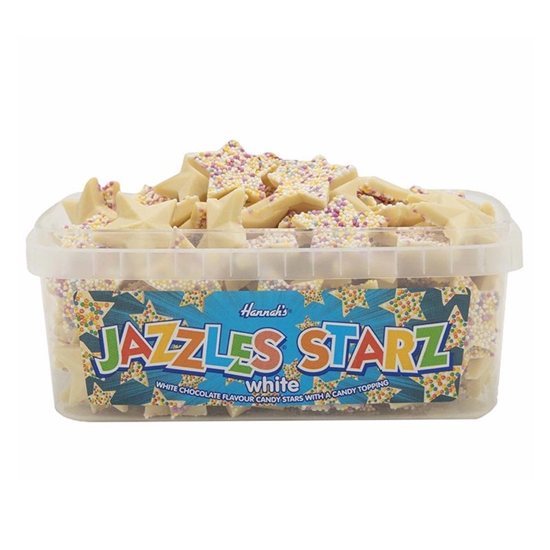 Hannah's White Chocolate Jazzles Starz Tub 600g