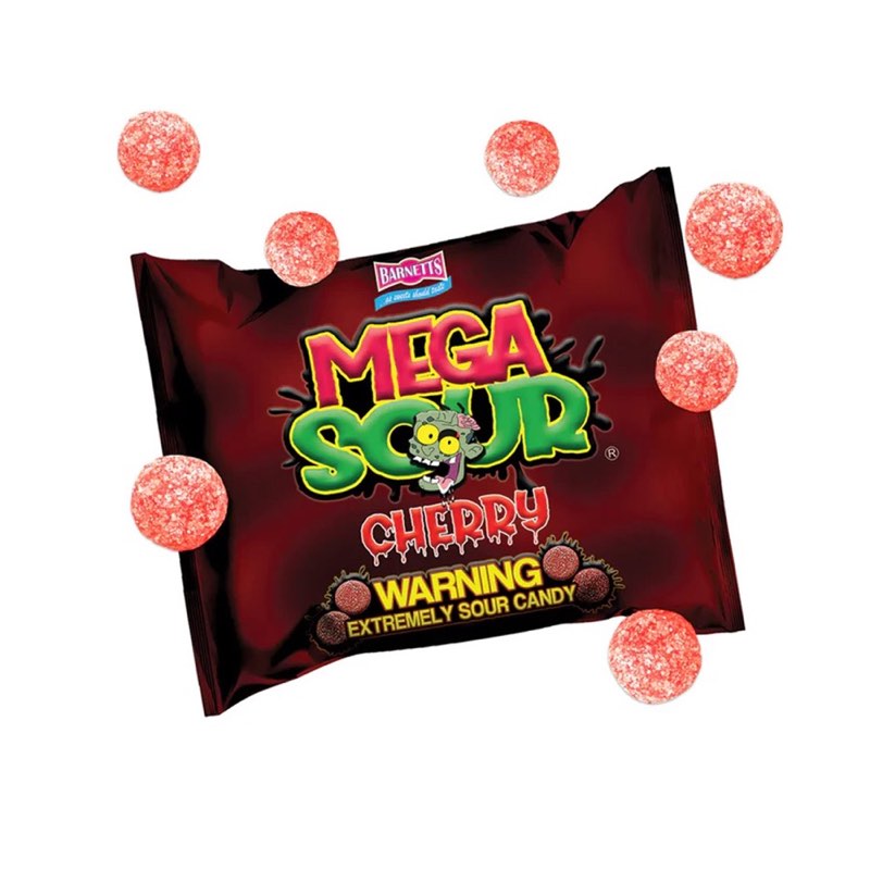 Barnett's Mega Sour Cherry Candy Bag 104g