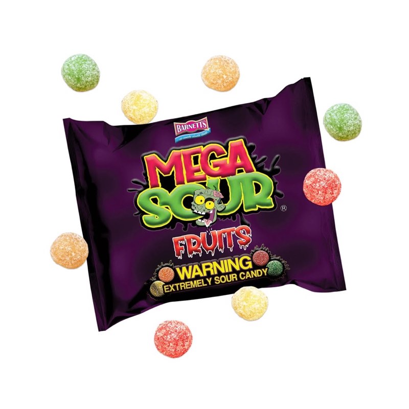 Barnett's Mega Sour Fruits Candy Bags 104g