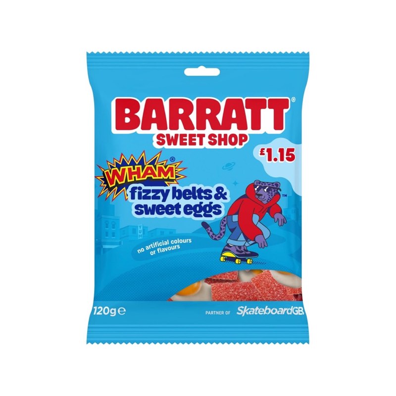 Barratt Sweet Shop Wham Fizzy Belts & Sweet Eggs 120g