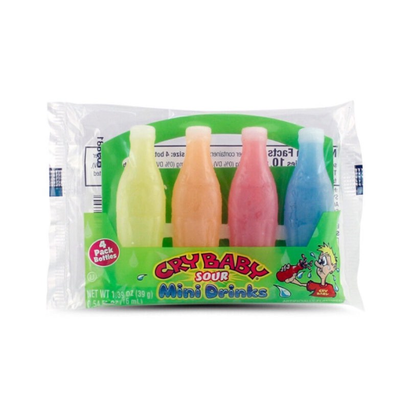 Cry Baby Sour Mini Drink Wax Bottles 4 Pack