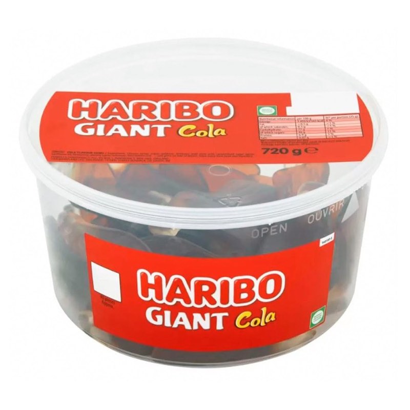 Haribo Giant Cola Bottles Tub 720g