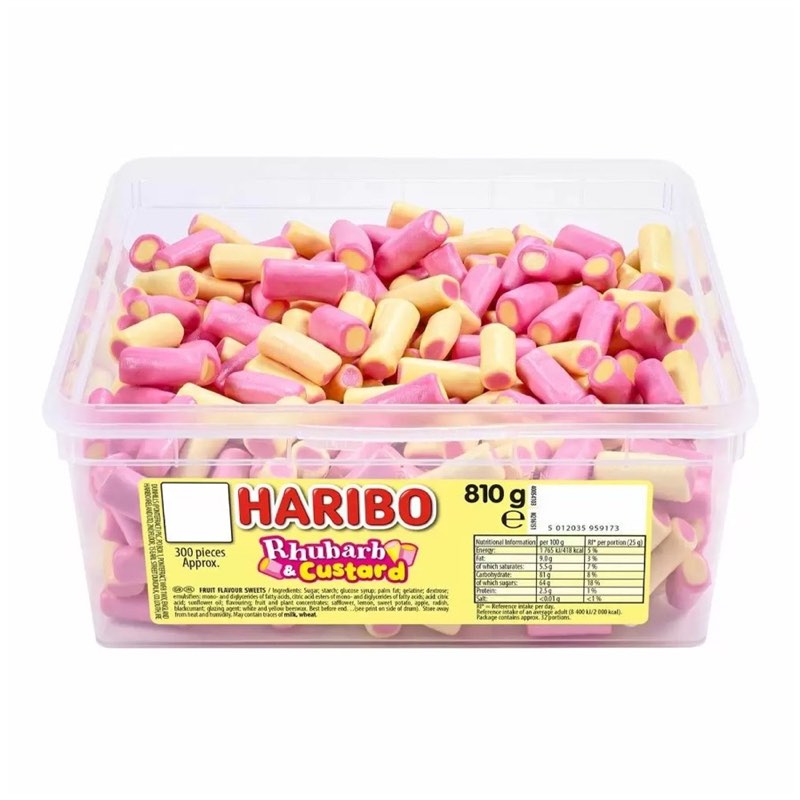 Haribo Rhubarb & Custard Sweets Tub