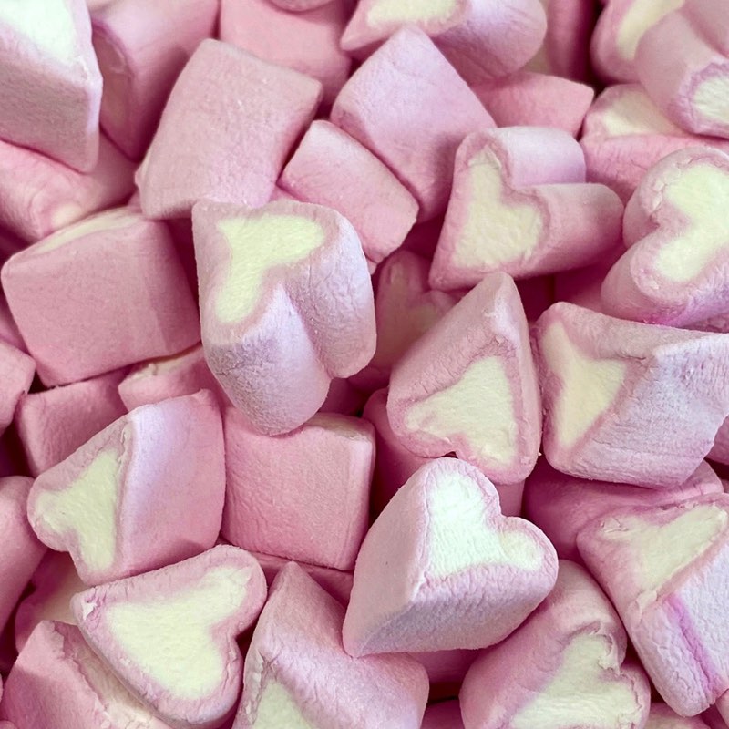 Kingsway Pink & White Mini Heart Mallows