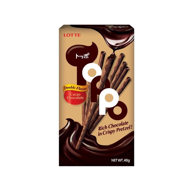Lotte Toppo Double Chocolate Filled Pretzel Sticks 40g