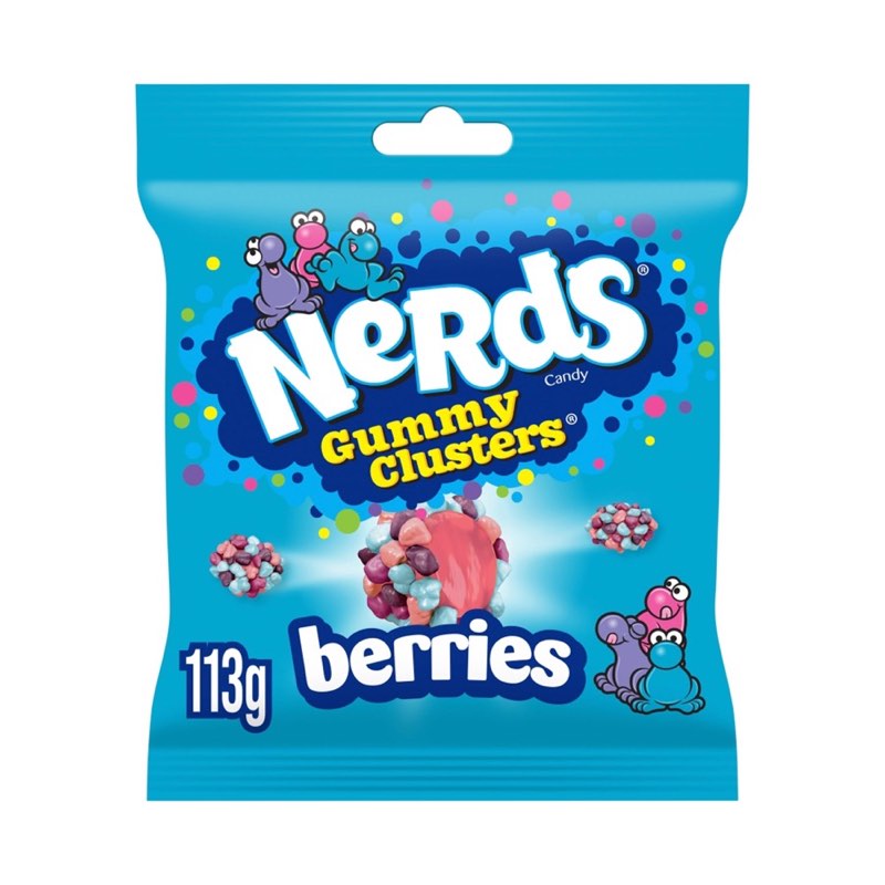 Nerds Gummy Clusters Berries Fruit Flavour Candy Bag 113g