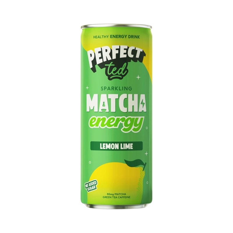Perfect Ted Sparkling Matcha Energy Lemon Lime Can 250ml