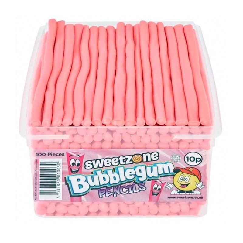 Sweetzone Bubble-gum Pencils Tub 1100g
