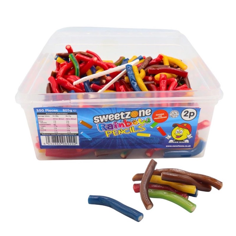 Sweetzone Rainbow Pencils Tub 805g