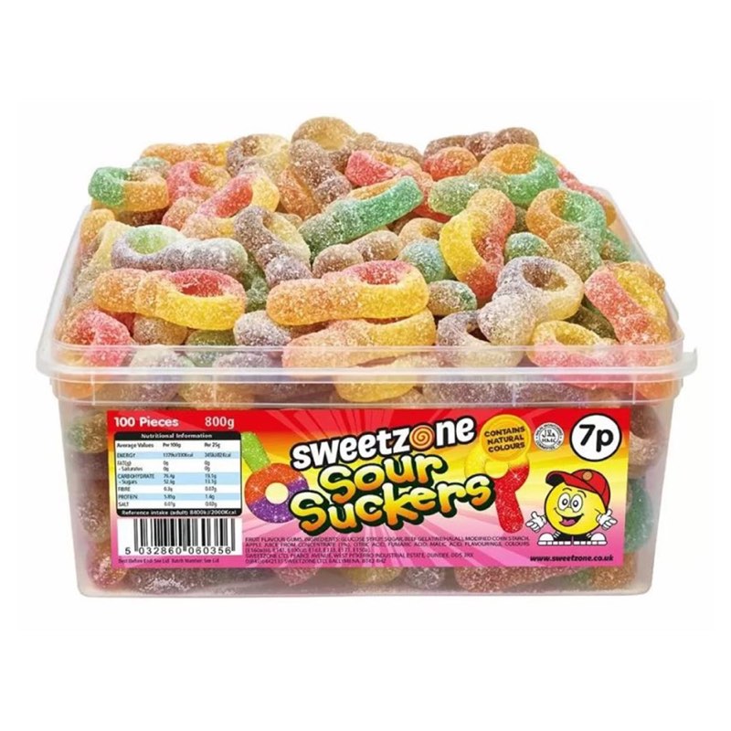 Sweetzone Sour Suckers Tub 800g